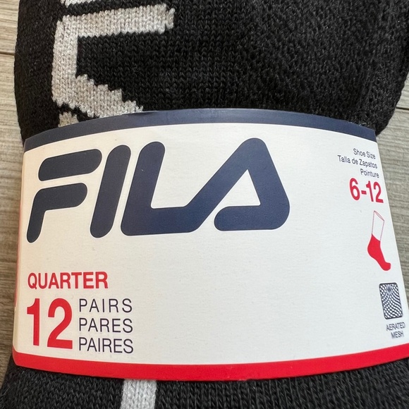 12  Pair Fila Men's Sport-style Qtr Cut Versatility Comfort & Style Socks  10-13 - Picture 4 of 4